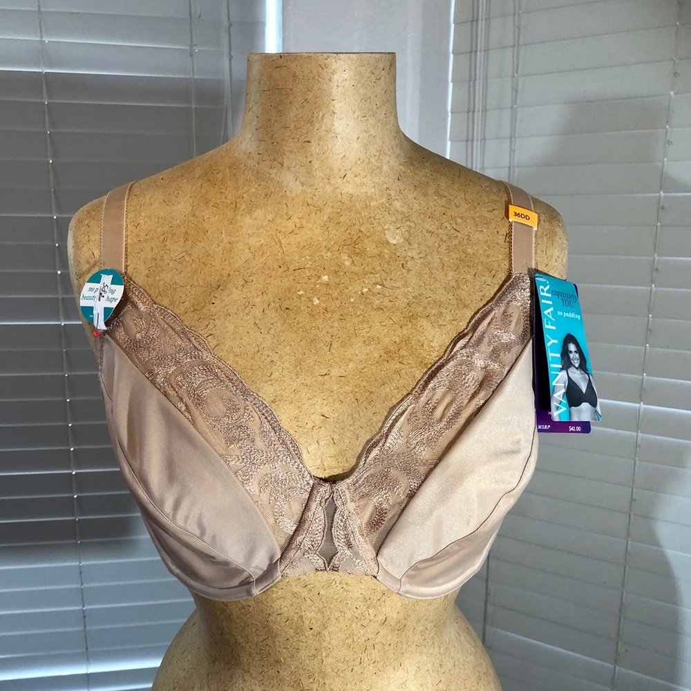 NWT VANITY FAIR bra 36DD cream non padded no poke - Picture 14 of 14